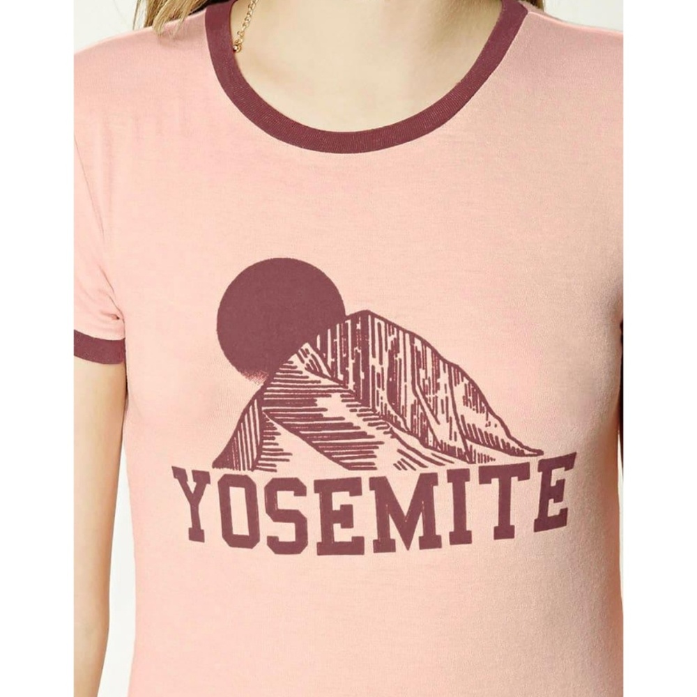 🏔Pastel pink Yosemite ringer tee🏔